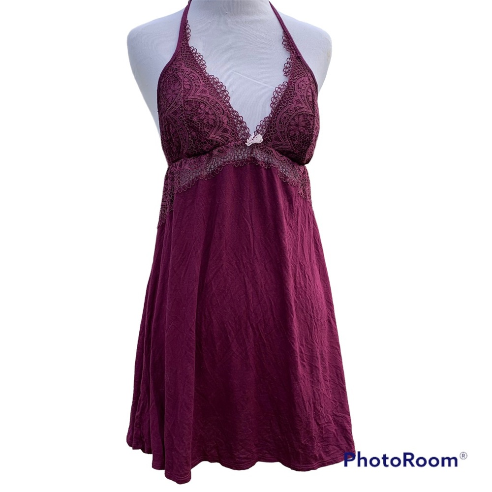 Victoria’s Secret Medium Purple Modal Padded Babydoll Lace Detail Lingerie